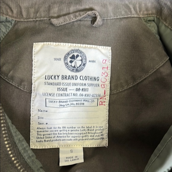 Lucky Brand Green Utility Jacket with Collared Neckline SMALL - Picture 9 of 9